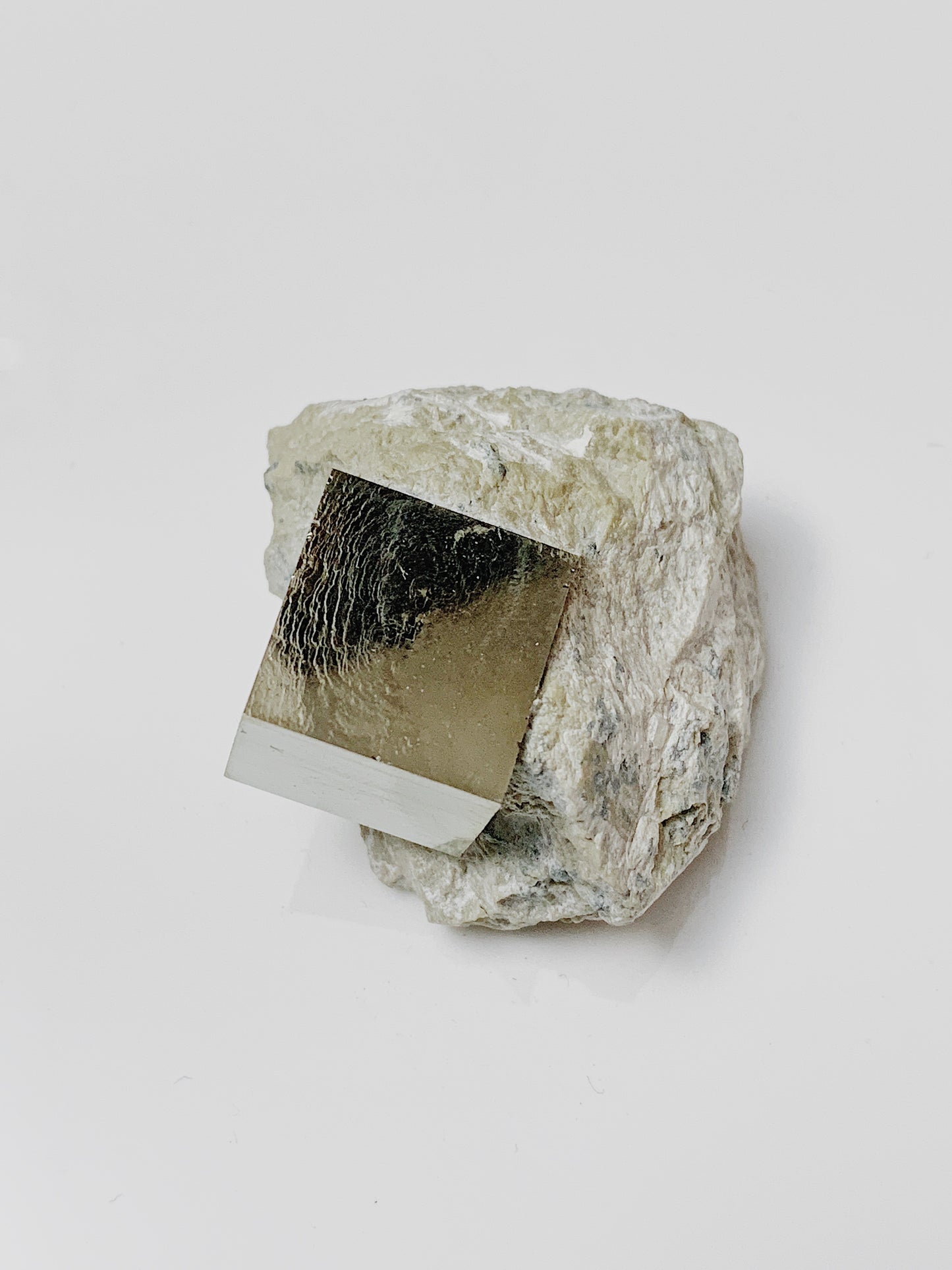Crystal Pyrite on Matrix (Cubic Crystal) Spain