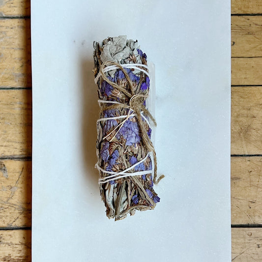 [Ritual] Reset - Clearing + Burn Bundle / Purple Sage - Selenite - Palo Santo